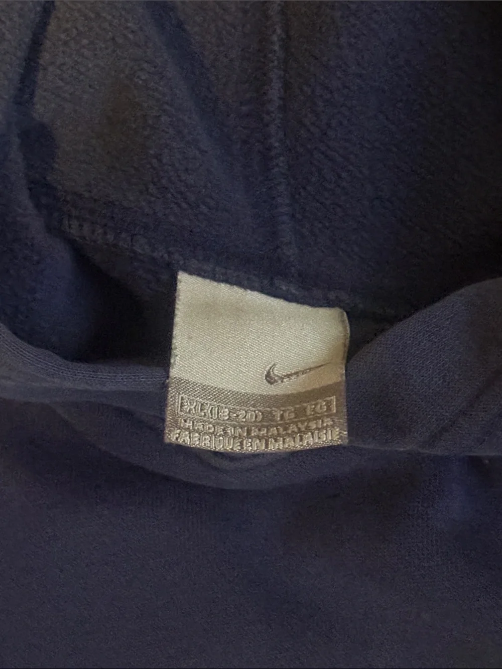 Vintage Nike Navy Blue Athletics Hoodie Kids XL